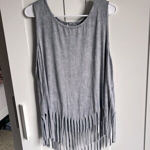 Blue buttercup fringe tank